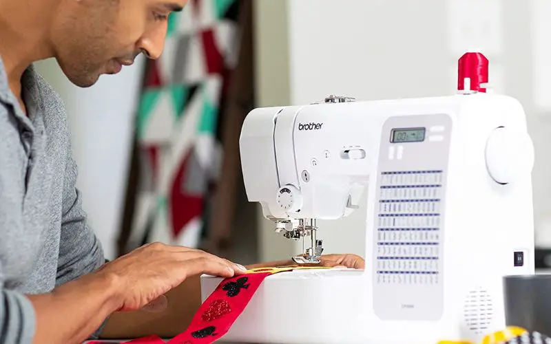 Man Sewing with Brother CP100X